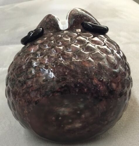 Vintage Murano Owl Vase Trapped Bubble Multicolour Cased Art Glass Small 5in V2 - Picture 5 of 18