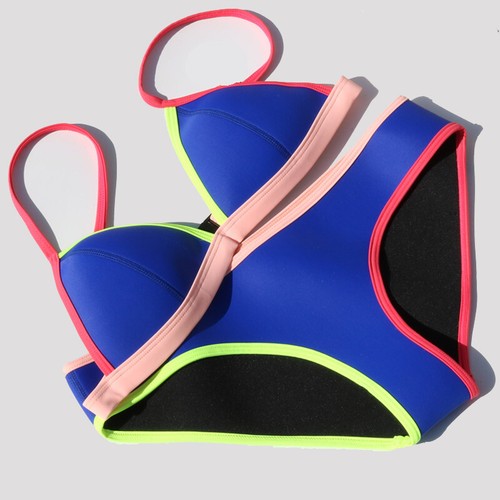 Women's Beachwear 2 pieces Wet Suit Neoprene Bikini Set Swimsuit Bright Color - Picture 18 of 22