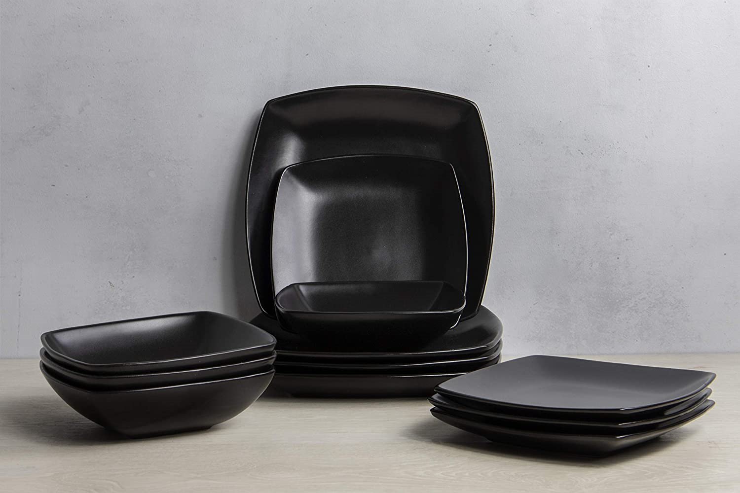 Creative Tops Raven Black 12 Piece Dinner Set, Square, Ceramic, Service for | eBay