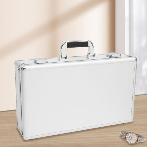 Elegantes Uhrenaufbewahrungsgehäuse mit 24 Gittern - robustes Aluminiumdesign mit Schlüsseln - Bild 22 von 22