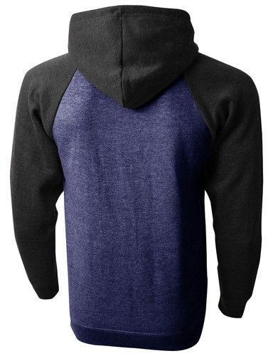 Mens HOODIE RAGLAN Premium PULLOVER Sweatshirts Tee Shirts Contrast HEAVY Long - Picture 54 of 62