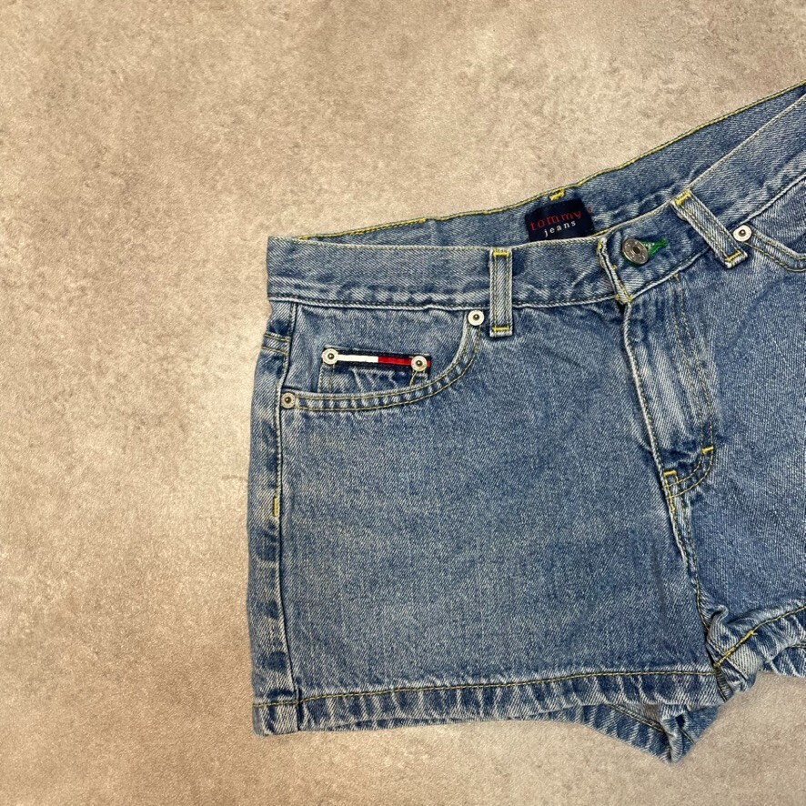 Tommy Hilfiger Denim Shorts Womens Jorts USA 90s Vintage Bottoms, Blue 28" image 4