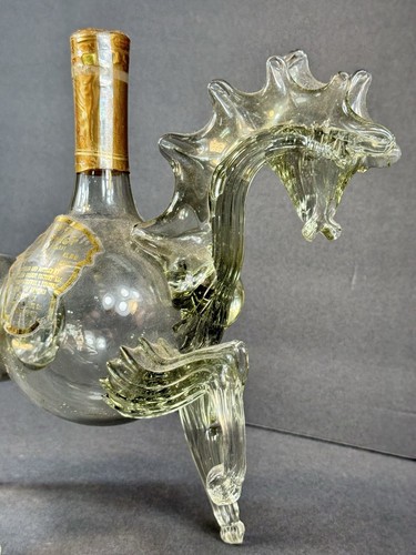 Botella decantadora de vidrio artístico de fábrica de brandy Proshyan/vidrio soplado en forma de caballo - Imagen 11 de 18