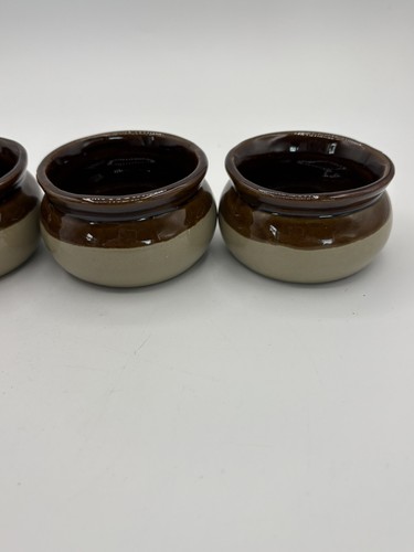 4er Set kleine braune Keramik Butterkanne Salzkeller - Bild 4 von 6