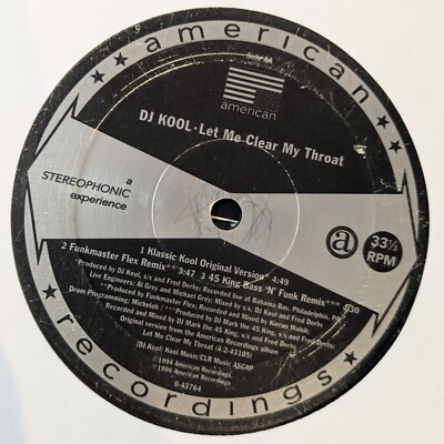 DJ Kool Let Me Clear My Throat Used Vinyl Record 12