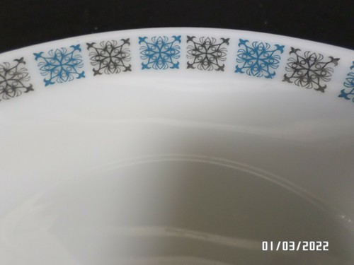 2 platos de ensalada vintage, patrón JAJ Chelsea PYREX azul negro 7,5" #554 Inglaterra - Imagen 2 de 4