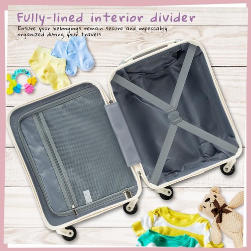 Kid’s Luggage Set 5 Piece Suitcase Set 16’’ Carry on Hardside Spinner Toddler - Picture 3 of 6