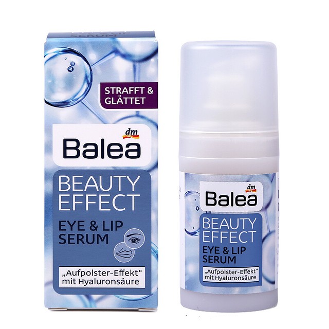 Balea Beauty Effect Eye-Contour & Lip Serum - Smoothes, Firms & Gives Long-Lasting Moisture - Not Tested On Animals - 15Ml (4010355995360)