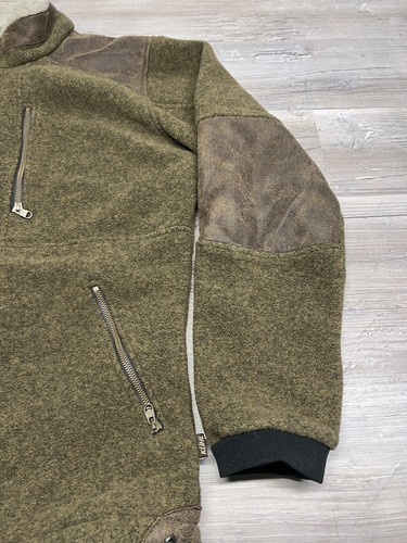 Kuhl Mens Fleece Zip Up Jacket Size L Elbow Patches OD Green Outdoors Outerwear - Picture 3 of 15