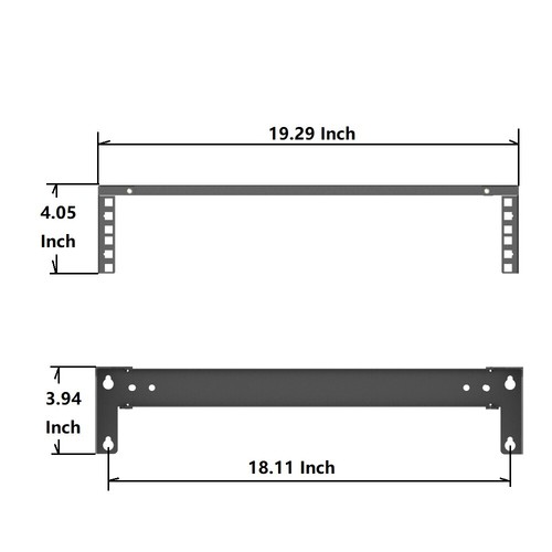 2U 19 Inch Steel Vertical Wall Mount Server Rack, Black - Picture 3 of 6