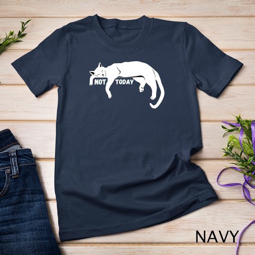 Lustiges süßes Unisex-T-Shirt Damen Not Today Lazy Sleepy Nope Katze Kätzchen Liebhaber - Bild 7 von 15