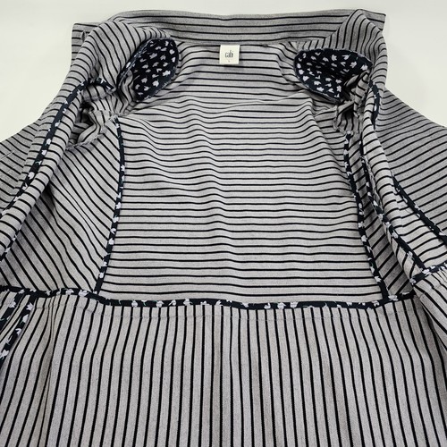 CAbi Size L Womens Dappled Striped Car Coat Jacket #5474 Cotton Blend - Picture 8 of 15