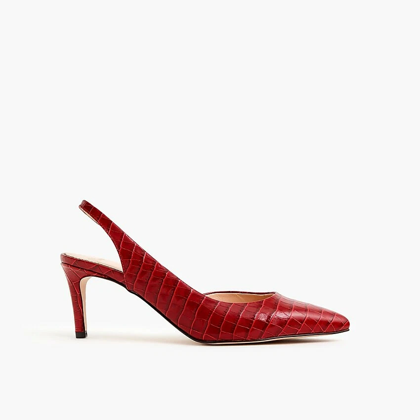 Nuevo en caja Zapatos de salón J.Crew Colette Slingback d'Orsay Cuero con relieve de cocodrilo US 5 $268  Foto 3 de 4