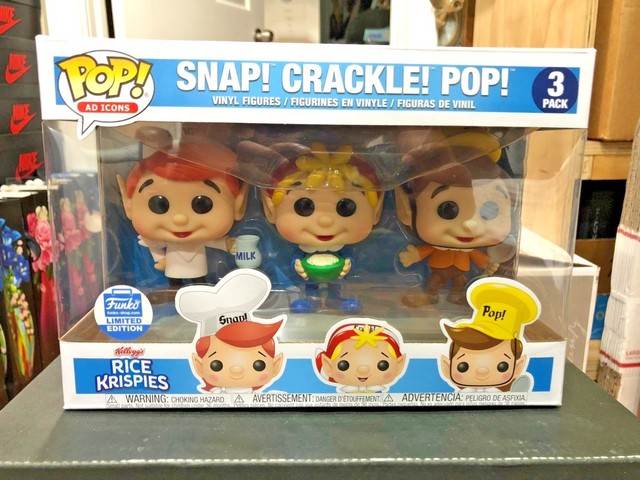 FUNKO POP! AD ICONS SNAP CRACKLE AND POP 3-PACK FUNKO SHOP EXCLUSIVE NEW IN HAND | eBay