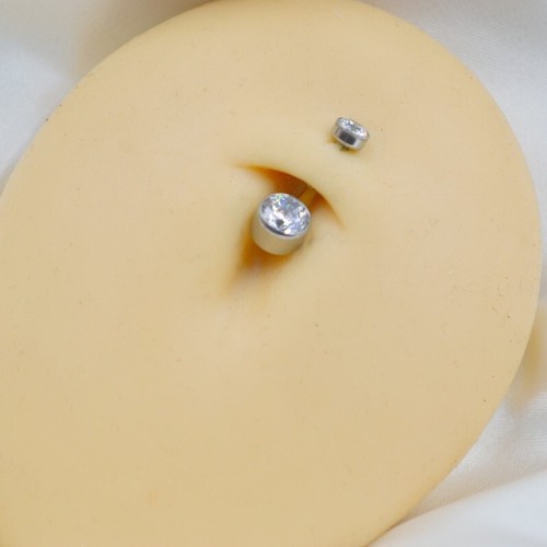 10 Stck. G23 Titan CZ Lang Stab Bauchnabel Stäbe Knopf Barbells Körperpiercing - Bild 12 von 15