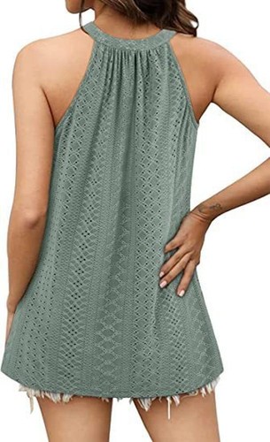 Mujeres Chaleco Prendas para el torso Verano Sin Mangas Blusa Halters Tank Cami Camisetas - Imagen 20 de 38