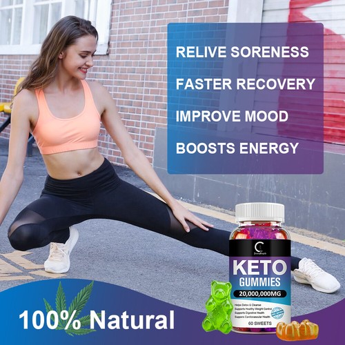 Keto Slimming Gummies 20,000,000mg Apple Cider Vinegar ACV Weight Loss 60 Gummy - Picture 12 of 15