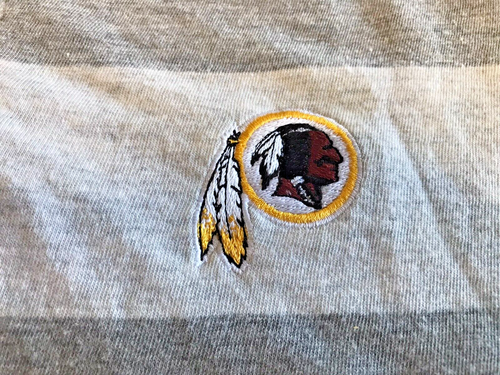 New Washington Redskins Polo Shirt M Gray Striped Golf NFL Football Commanders - Picture 2 of 11