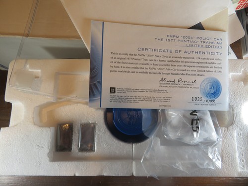Franklin Mint Limited Edition 1977 Pontiac Trans Am FMPM 2004 Police Car 1/24 - Picture 4 of 4