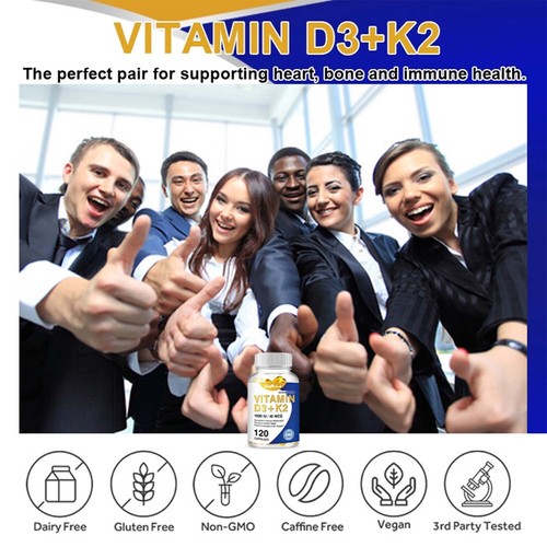 Vitamina D3 + K2 Cápsulas 1000UI - Absorción de Calcio, Apoya Hueso, Articulación,Músculo - Imagen 8 de 13