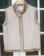 Libra Powder Pink Real Suede/faux Fur Gilet Bnwt Size 12 Rrp £125