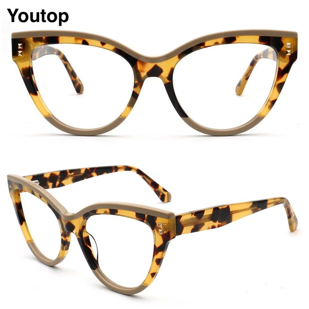 Modern Womens Cat Eye Glasses Frames Leopard Print  display picture 2