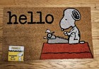 NEW Snoopy Typewriter HELLO Dog House Peanuts 18x30" Coir Outdoor Door Mat NWT