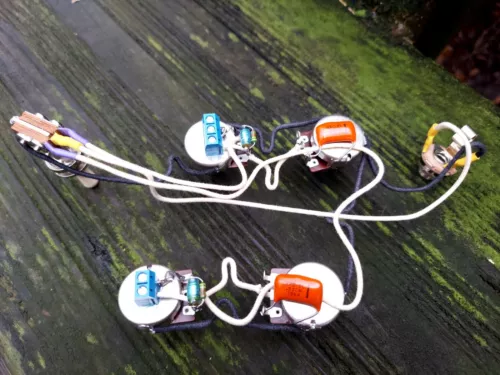Solderless 335 Harness 50s Wiring 500k Bourns .022 Orange Drop No load tone 