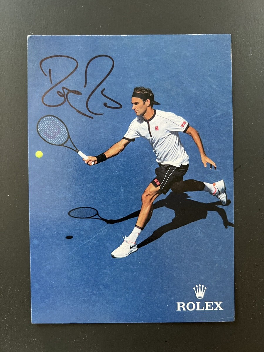 SIGNED ROGER FEDERER ROLEX PROMO CARD SAMPLE PROMOTIONAL