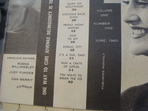 vintage mag - TEENVILLE #1 JUNE 1960 - HAIR - FABIAN - STAFF CAR - bathing suit - Picture 6 of 12
