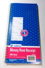 Adads - Money/Receipt Book- Carbonless 2-Part  - 200 Sets