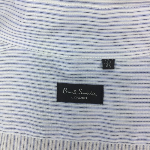 Paul Smith London Men’s Blue Striped Dress Shirt 17 1/2 43 - Picture 2 of 4