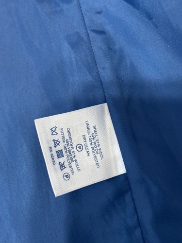 Lands' End Women's Boiled Wool Coat Size 4 Blue Full Zip Lined Winter Coat - Picture 7 of 8