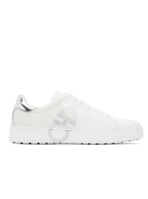 New Salvatore Ferragamo Number Leather Low Top Men Sneakers