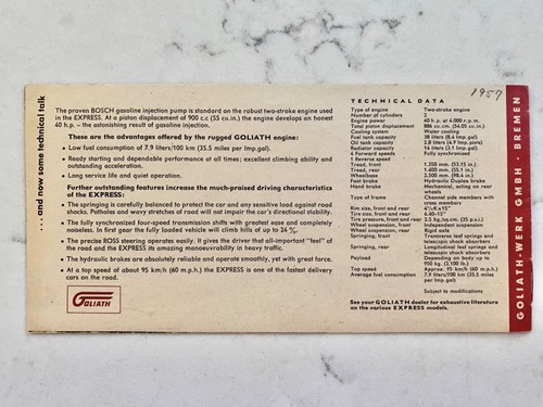 1957 GOLIATH EXPRESS 8pg. Brochure Original MINT RARE! - Picture 4 of 4