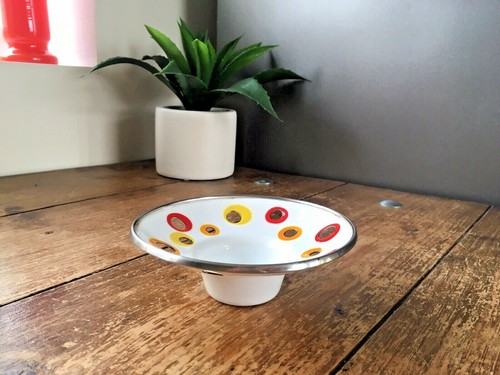 PAIR OF 1980'S IKEA MULTICOLOURED ENAMEL TEA LIGHT CANDLE HOLDERS SPACE AGE UFO - Picture 8 of 12