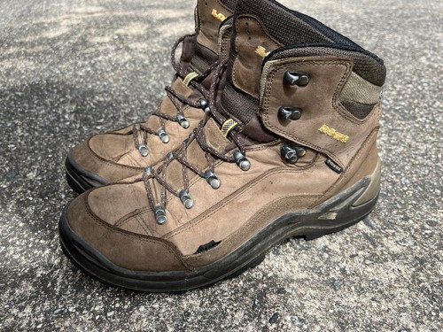 Lowa Renegade Mid GTX Hiking Boots Mens Size 12 Brown Leather Goretex