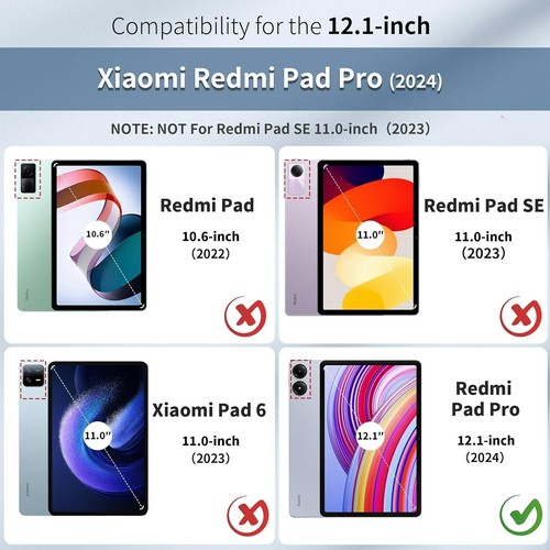 Hülle für Xiaomi Redmi Pad Pro 12,1 Zoll Schutz Smart Cover Tasche Stifthalter - Afbeelding 2 van 12