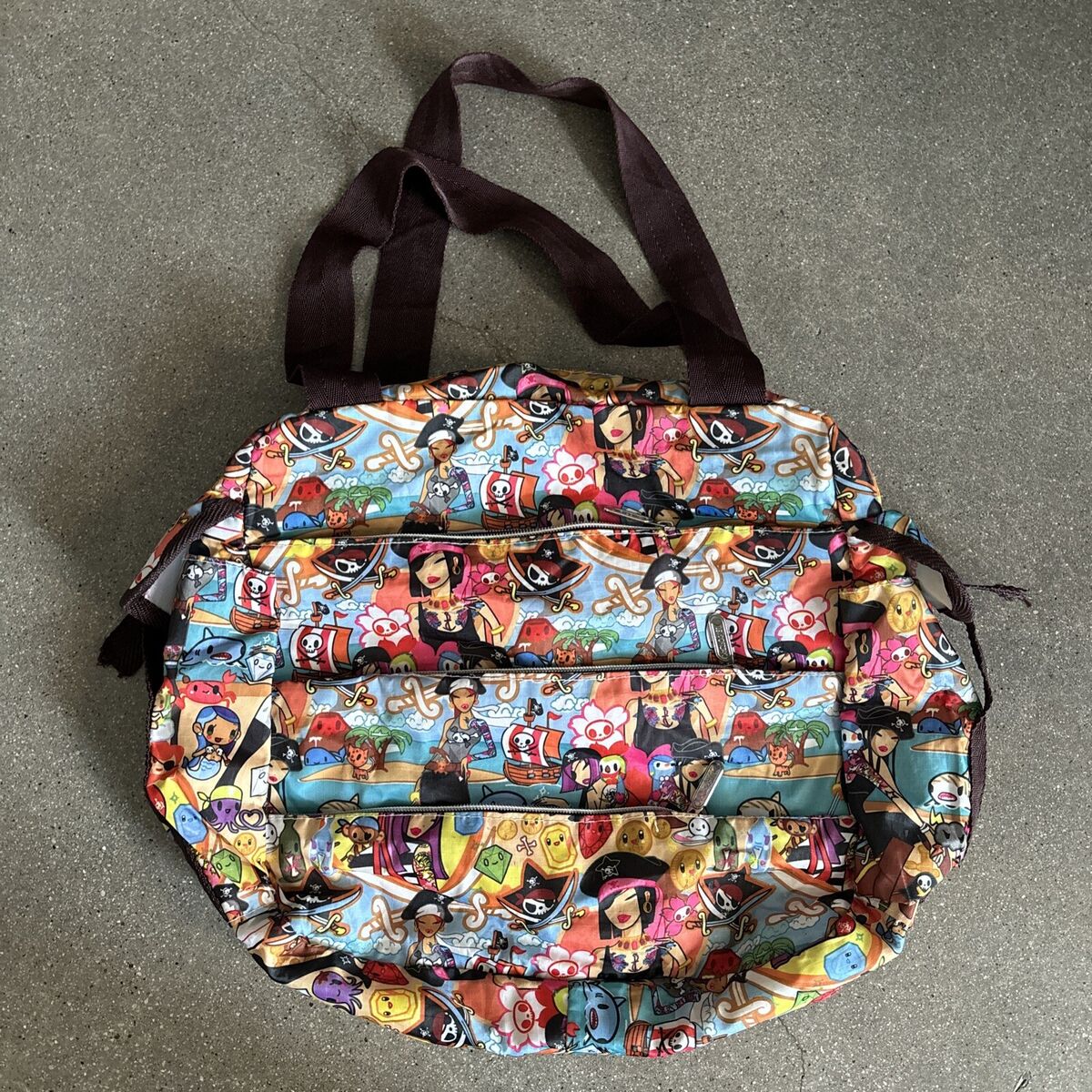 LeSportsac Tokidoki Corriere Pirate Collab Tote Bag 5 zipper LeSportsac Tokidoki Corriere Pirate Collab Tote Bag 5 zipper