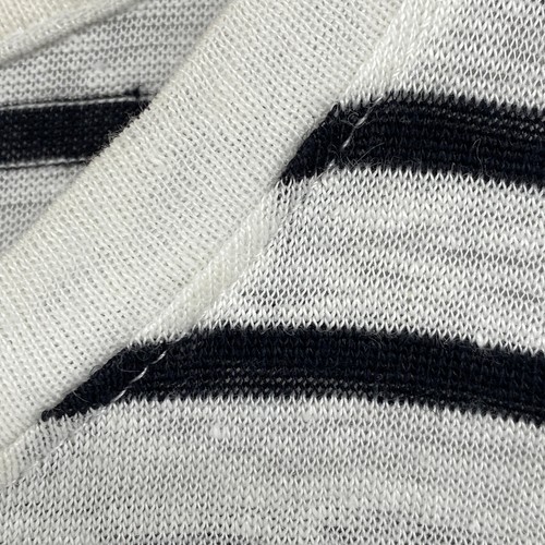 EILEEN FISHER Top PS Organic Linen Striped Tunic Crewneck Shell White Black - Picture 5 of 14
