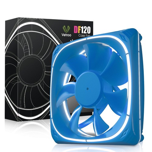 Ventilador de caja de vidrio 120 mm blanco iluminación LED PC computadora ventilador de enfriamiento silencioso - Imagen 10 de 13