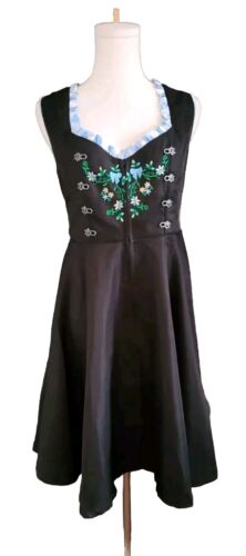 Glory Star Small Dirndl Dress Costume Octoberfest Blue Ribbon & Embroidery NWT - Picture 3 of 8