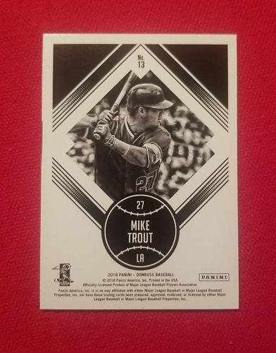 2018 Panini Donruss Mike Trout Diamond Kings #13 Los Angeles Angels FREE SHIP - Picture 6 of 6