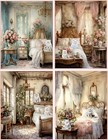 8 cat kitten Shabby Chic Vintage bedroom glossy blank cards envelopes stationery