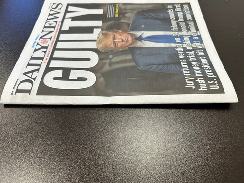 HISTORISCHE NY DAILY NEWS 31. MAI 2024 Präsident Donald Trump schuldig Wahl 24 - Bild 3 von 6