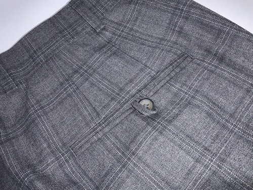 Pantalones Raymond a Medida 35x32 Gris Lana a Cuadros Frente Plano Cónico Nuevos YGI C3-68 - Imagen 5 de 10
