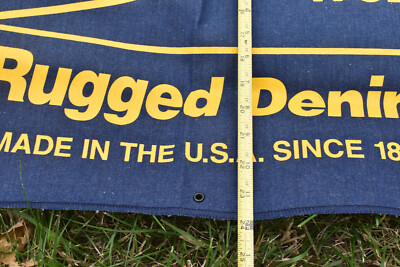 Vintage Carhartt rugged denim jeans overalls advertising banner 