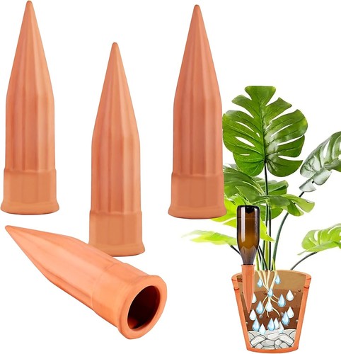 4 Pack Self-Watering Terracotta Spikes Plant Watering Devices For Indoor Outdoor - Picture 2 of 7