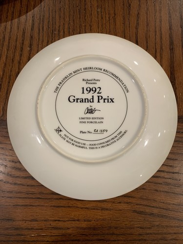Richard Petty1992 Grand Prix, Franklin Mint Collectors Plate, Designer Craig!!! - Picture 2 of 2