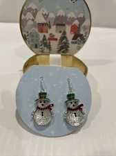 Jingle & Joy Colorful Resin Snowman Earrings~New In Festive Box!